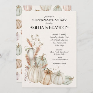Pastel Pumpkins Couples Shower Herfst Invitations