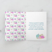 Pastel Pumpkins Floral Baby shower Bedankkaart (Binnen)