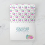 Pastel Pumpkins Floral Baby shower Bedankkaart (Binnen)