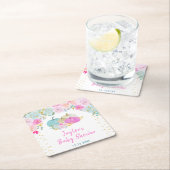 Pastel Pumpkins Floral Baby shower Kartonnen Onderzetters (Insitu)