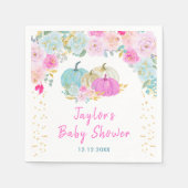 Pastel Pumpkins Floral Baby shower Servet (Voorkant)