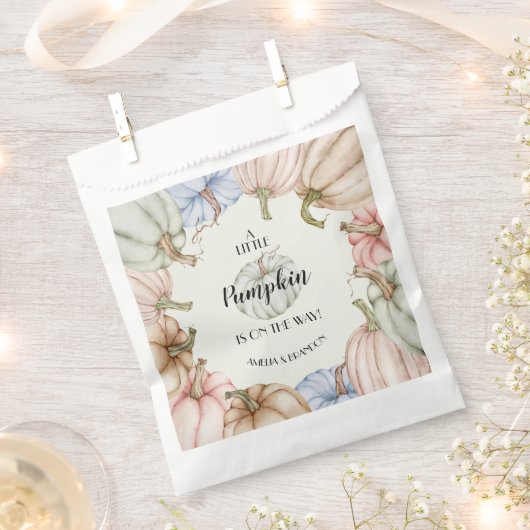 Pastel Pumpkins Gender Neutraal Baby shower Bedankzakje (Geknipt)