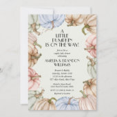 Pastel Pumpkins Green Baby Shower Invitations (Voorkant)