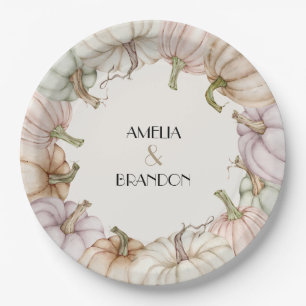 Pastel Pumpkins Herfst Papieren Bordje