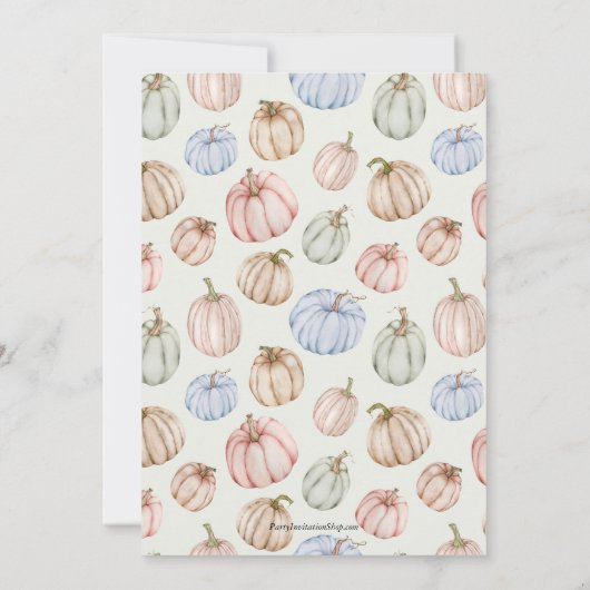 Pastel Pumpkins Mint Baby Shower Invitations (Achterkant)