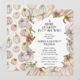 Pastel Pumpkins Neutraal Baby shower Kaart
