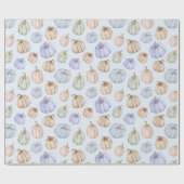Pastel Pumpkins on Blue Cadeaupapier (Vlak)