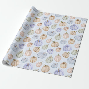Pastel Pumpkins on Blue Cadeaupapier