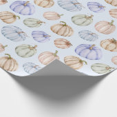Pastel Pumpkins on Blue Cadeaupapier (Hoek)