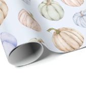 Pastel Pumpkins on Blue Cadeaupapier (Rol Hoek)