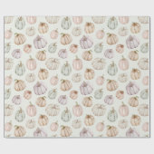 Pastel Pumpkins on Green Cadeaupapier (Vlak)