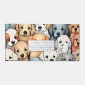 Pastel Puppies Whimsical Doodle  Bureaumat (Keyboard & Muis)