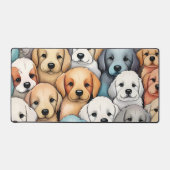 Pastel Puppies Whimsical Doodle  Bureaumat (Voorkant)