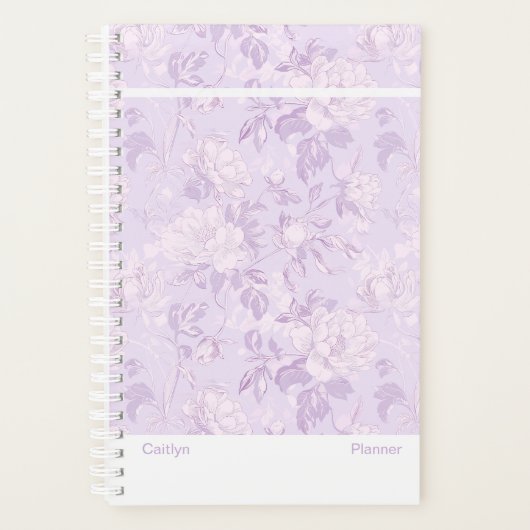 Pastel Purple Floral Small Planner (Voorkant)