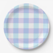 Pastel Purple Gingham Papieren Bordje (Voorkant)