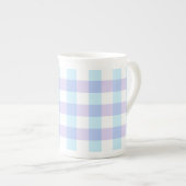 Pastel Purple Gingham Porselein Kop (Voorkant rechts)