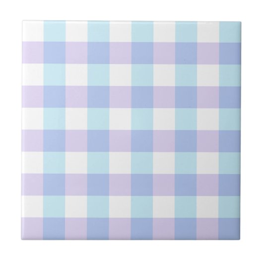 Pastel Purple Gingham Tegeltje (Voorkant)