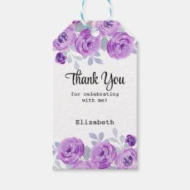 Pastel Purple Rose Floral Greenery Thank You Cadeaulabel