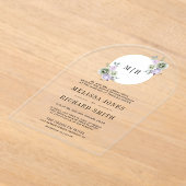 Pastel Purple Sage Green Floral Wedding Acryl Uitnodigingen (Laagn)