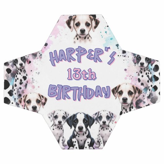 Pastel Purple Watercolor Dalmatian Puppy Birthday  Voetbal
