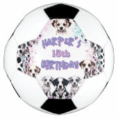 Pastel Purple Watercolor Dalmatian Puppy Birthday  Voetbal