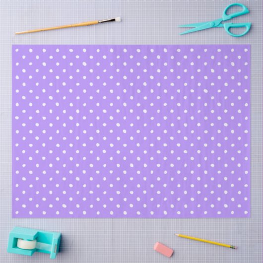 Pastel Purple With Irregular White Polka Dots Tissuepapier (Craft)