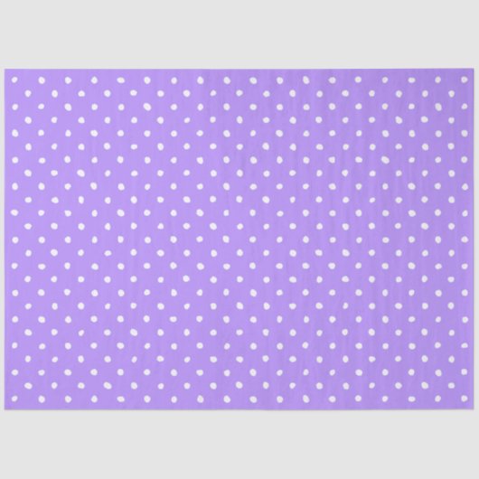 Pastel Purple With Irregular White Polka Dots Tissuepapier (Voorkant)
