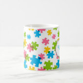 Pastel Puzzle Piece Personalized Mug Koffiemok (Center)