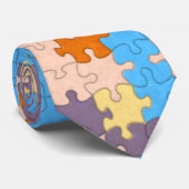 Pastel Puzzle Stropdas (Opgerold)