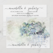 *~* Pastel QR AR26 Flowers FOTO RSVP WEDDING Kaart (Voorkant / Achterkant)