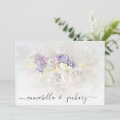 *~* Pastel QR Flowers PHOTO RSVP AR26 WEDDING Kaart (Staand voorkant)