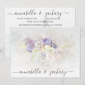 *~* Pastel QR Flowers PHOTO RSVP AR26 WEDDING Kaart (Voorkant / Achterkant)
