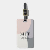 Pastel Quadrant Background Abstract Geometric  Bagagelabel (Voorkant verticaal)