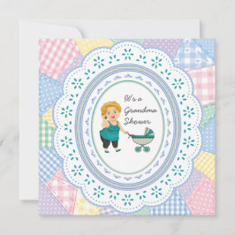 Pastel Quilt Grandma Baby shower Kaart