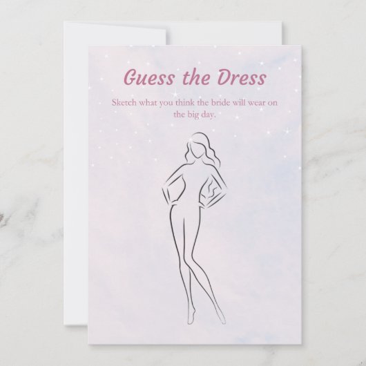 Pastel Raad de Dress Vrijgezellenfeest Game Kaart (Voorkant)