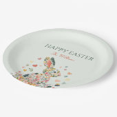 Pastel Rabbit Paasfeest Papieren Bordje (Gekanteld)