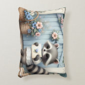 Pastel Raccoon Letter Garden Accent Kussen (Voorkant(Verticaal))