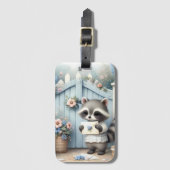 Pastel Raccoon Letter Garden Bagagelabel (Voorkant (verticaal))