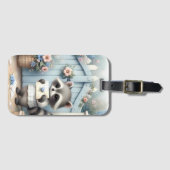 Pastel Raccoon Letter Garden Bagagelabel (Voorkant (horizontaal))