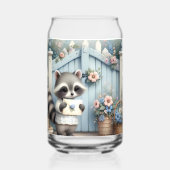 Pastel Raccoon Letter Garden Blikvorm Glas (Achterkant)