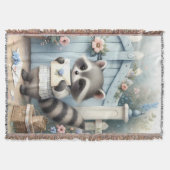 Pastel Raccoon Letter Garden Deken (Voorkant)
