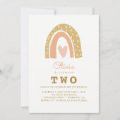 Pastel Rainbow 2e Birthday Kaart (Voorkant)