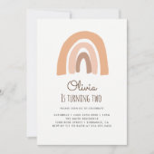 Pastel Rainbow 2e Birthday Kaart (Voorkant)