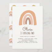 Pastel Rainbow 2e Birthday Kaart (Voorkant / Achterkant)