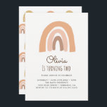 Pastel Rainbow 2e Birthday Kaart<br><div class="desc">Het rijke regenboogthema is perfect voor een minimaal en modern verjaardagsfeest! Kies ons pastelblush regenboogontwerp voor uw kinder eerste verjaardagsfeestje.</div>