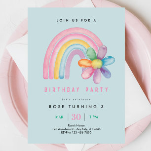 Pastel Rainbow 3e verjaardag Kaart