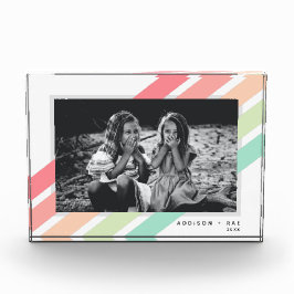 Pastel Rainbow Aangepaste gepersonaliseerde naam G Fotoblokken