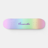 Pastel Rainbow Aesthetische Paarse naam Persoonlijk Skateboard (Horizontaal)