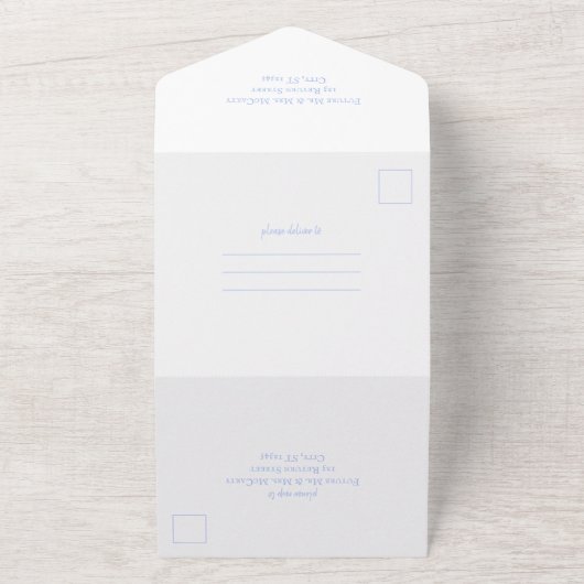 Pastel Rainbow All in One Wedding Invite Uitnodiging (Buitenkant)