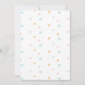 Pastel Rainbow and Hearts Baby Shower Bingo Card Kaart (Achterkant)